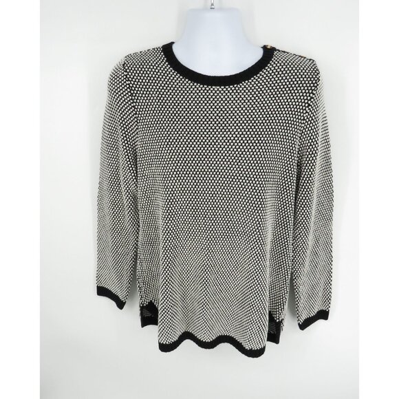 Charter Club Women's Black White Sweater XXL NWT $59.50 - Picture 1 of 7